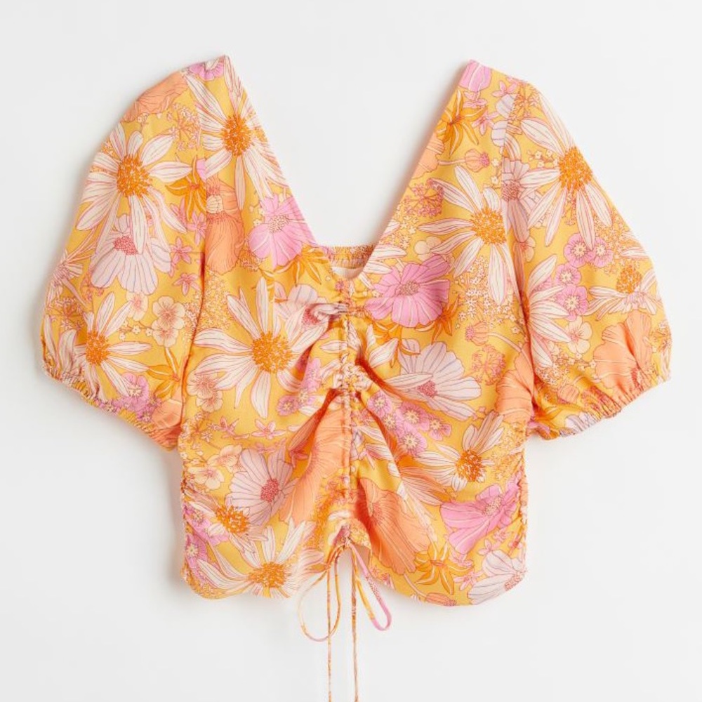 H&M V-Neck Drawstring Blouse